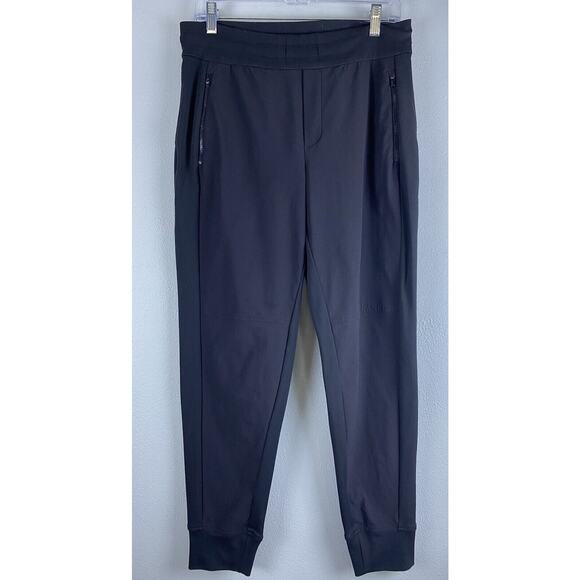 Athleta Black Sz 8 Headlands Hybrid Trekk Jogger Vertical Pockets Flaw No Tie - Picture 2 of 10